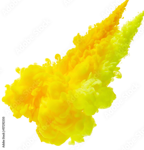 Abstract splash of yellow paint