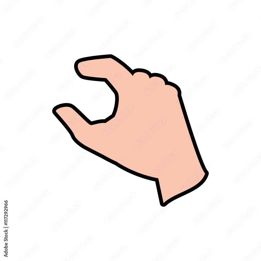 hand human gesture fingers palm icon. Isolated and flat illustration. Vector graphic