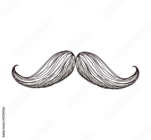 mustache striped male man gentleman icon. Isolated and flat illustration. Vector graphic