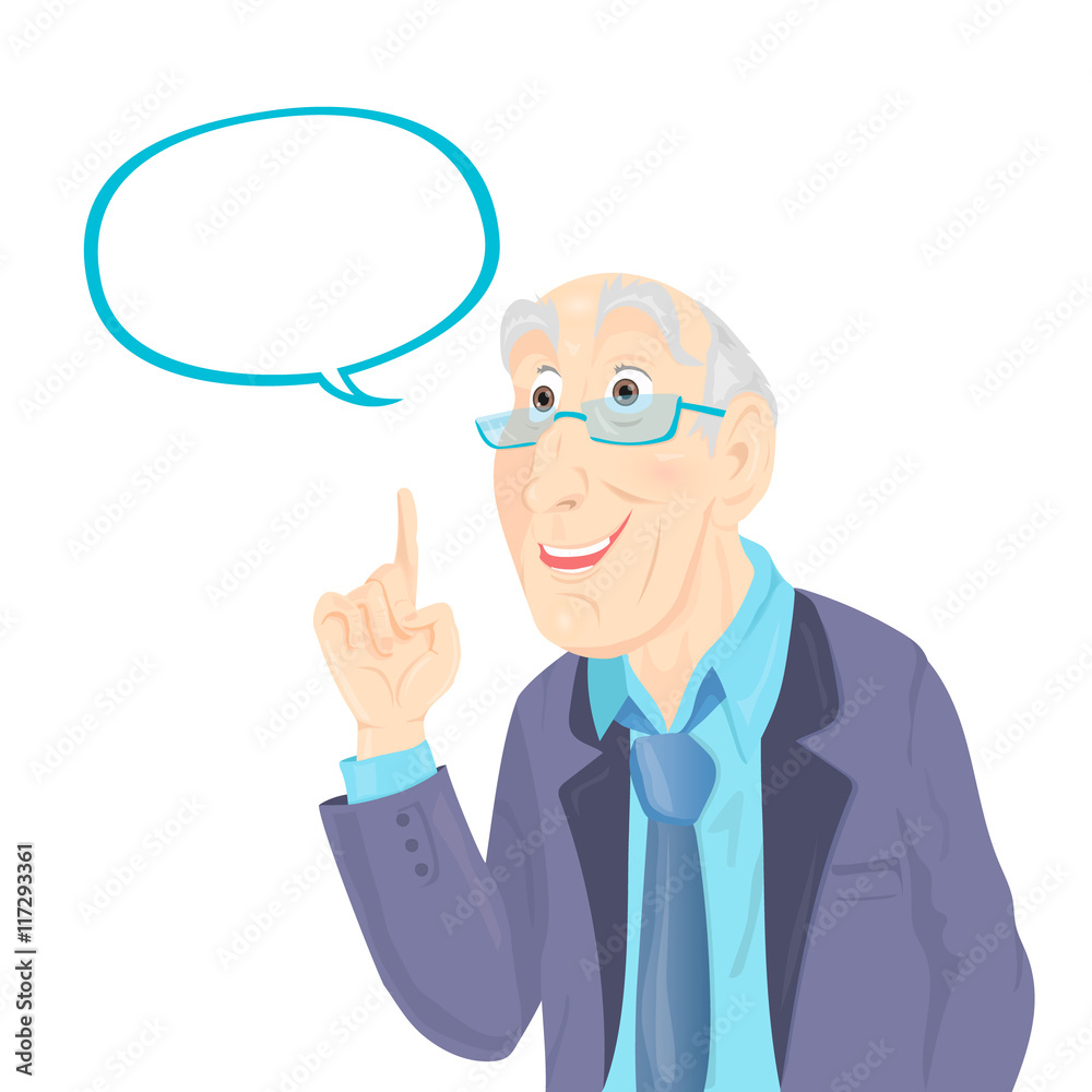 Professor Thinking with White Bubble Professor Thinking with White Bubble