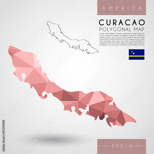 Curacao : Low Poly Map : Vector Illustration