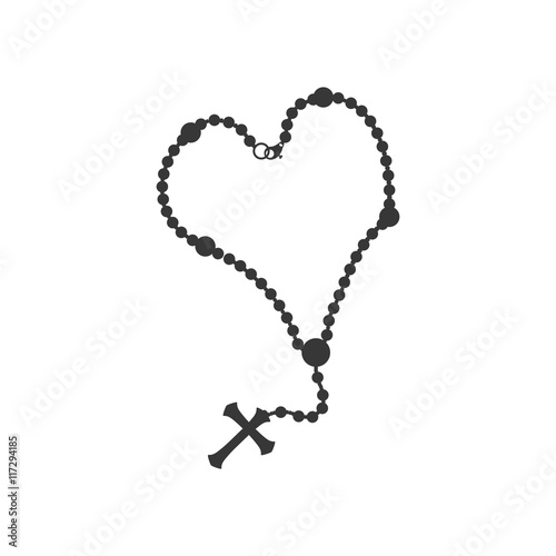 rosary nacklace cross religion icon. Isolated and flat illustration. Vector graphic