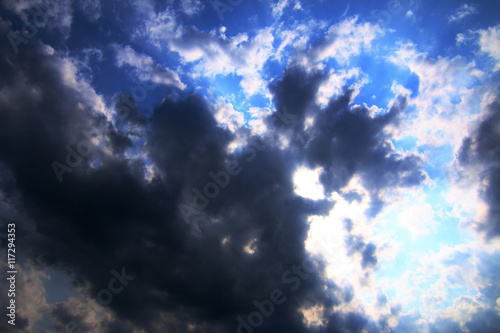 sky clouds,sky with clouds and sun © hideto111