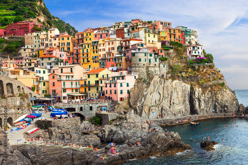 beautiful places of Italy - colorful Manarola village in Cinque terre