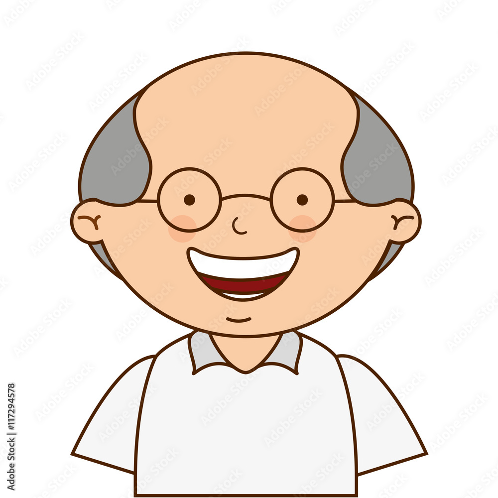 cute grandfather character icon