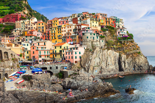 beautiful places of Italy - colorful Manarola village in Cinque terre photo