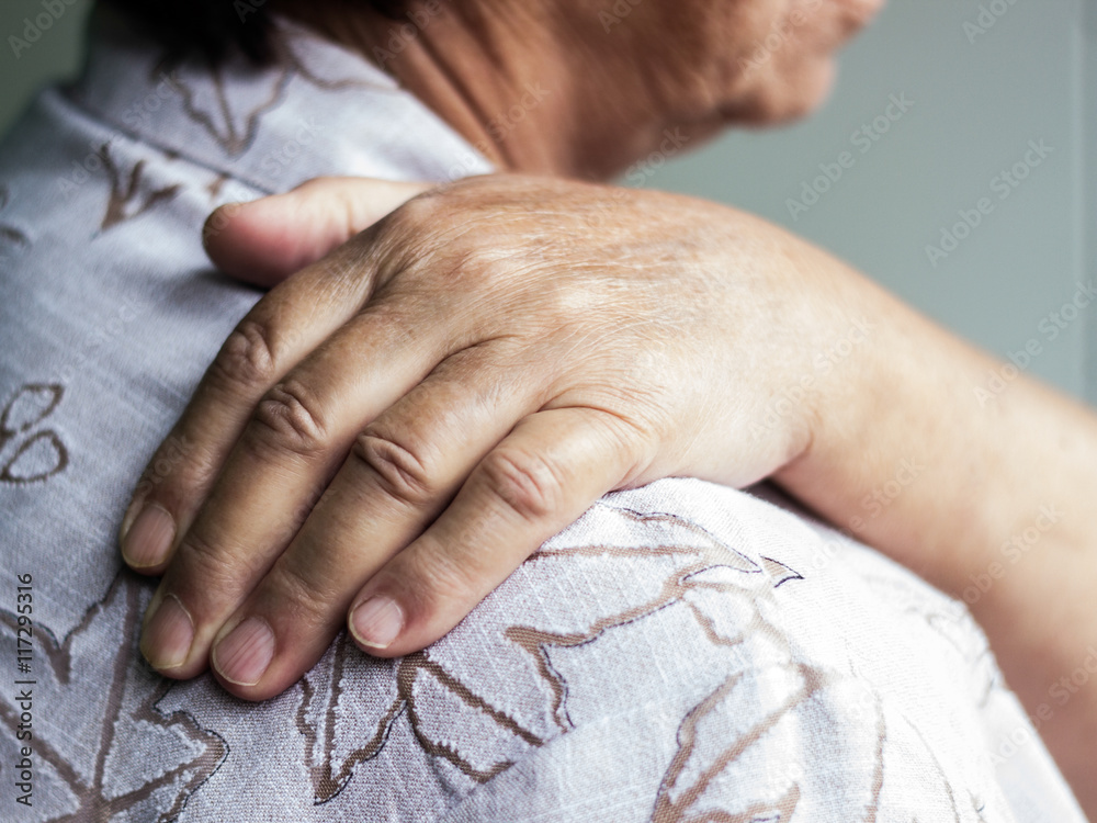 Fototapeta premium Senior suffers a muscle injury 