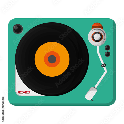 flat design single gramophone icon vector illustration