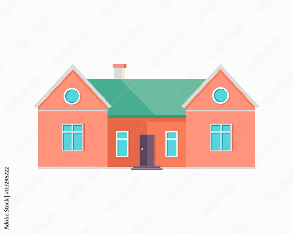 Happy House with Terrace Banner Poster Template. Happy House with Terrace Banner Poster Template.