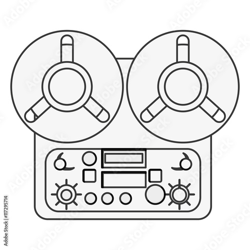flat design reel tape recorder icon vector illustration