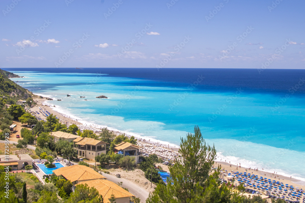 Kathisma Beach, Lefkada Island, Greece. Kathisma Beach is one of