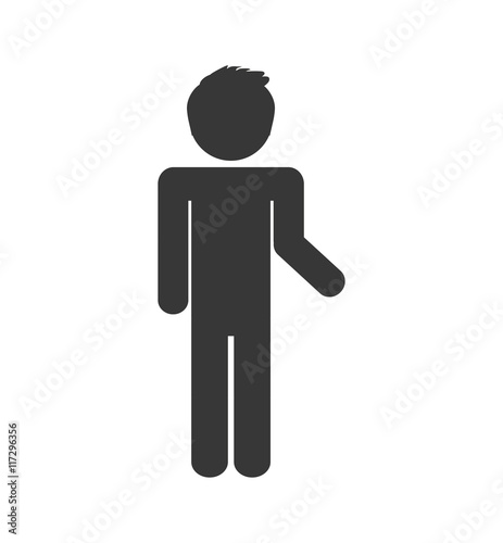 pictogram action male man silhouette social media icon. Isolated and flat illustration. Vector graphic