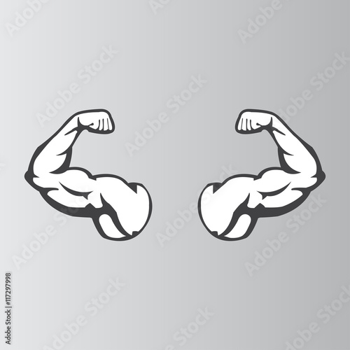 Strong Bodybuilder Biceps Vector Icon
