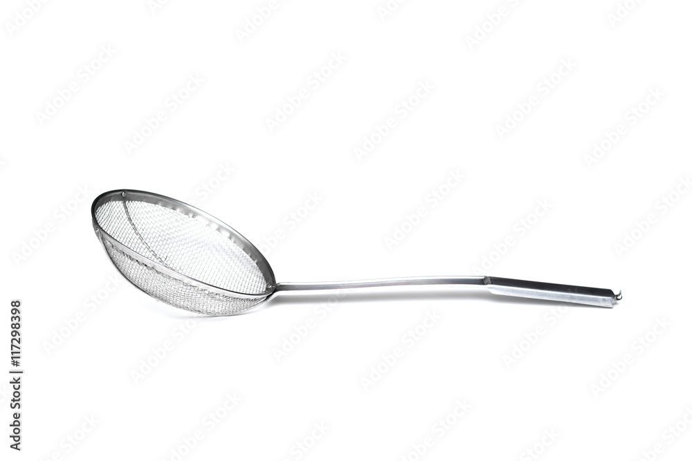 Metal Colander isolated on white background Metal Colander isolated on white background
