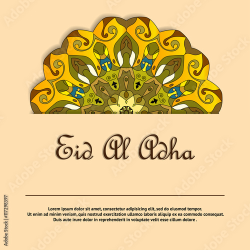 Eid Mubarak greeting card with mandala
