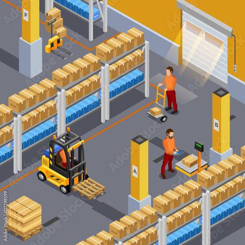 Inside Warehouse Illustration