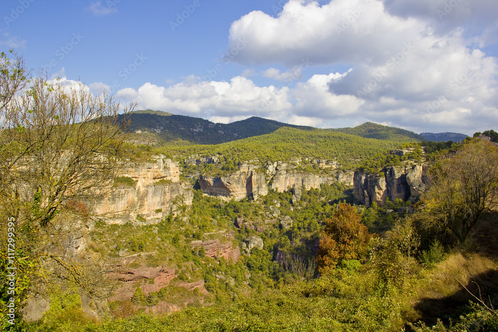 Panoramic view of high mountains in Spain