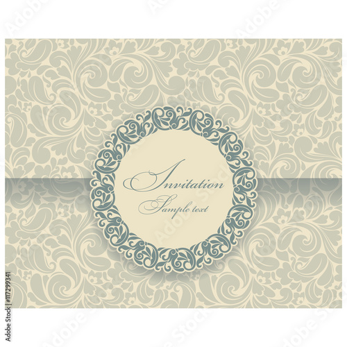 Wedding Invitation cards in an vintage-style blue