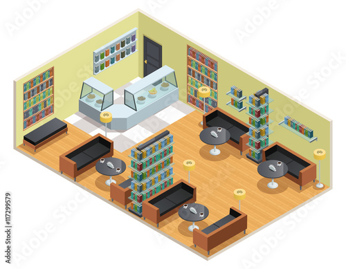 Library Isometric Illustration
