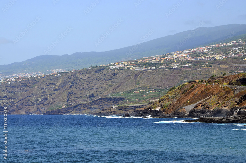 Beautiful view on Atlantic ocean and coastline in Puerto de la Cruz,Tenerife,Canary Islands,Spain.