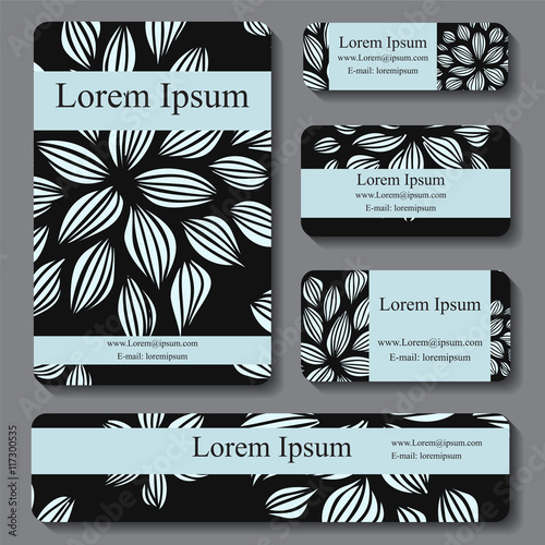 Stock vectorset of template with floral ornament,oriental design