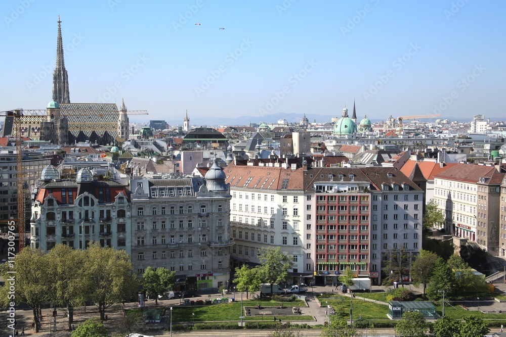Blick auf das Stadtzentrum in Wien