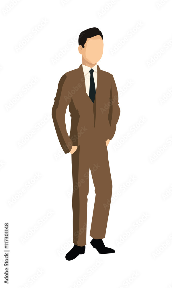 flat design single businessman fashion icon vector illustration
