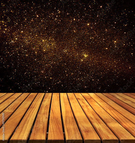old wood table top on wall ...