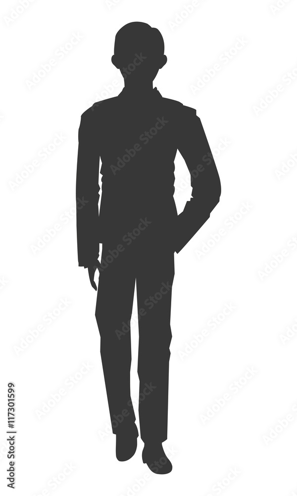 flat design single businessman icon vector illustration