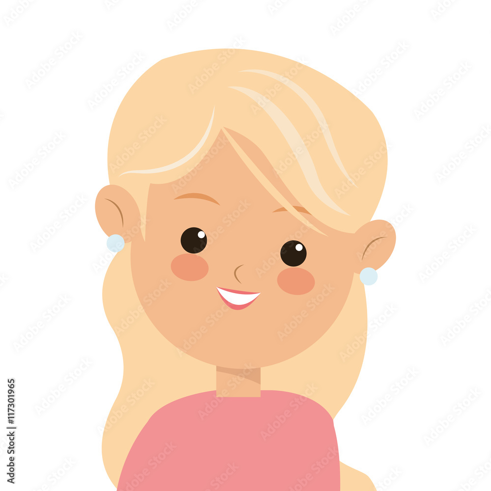 flat design single woman icon vector illustration