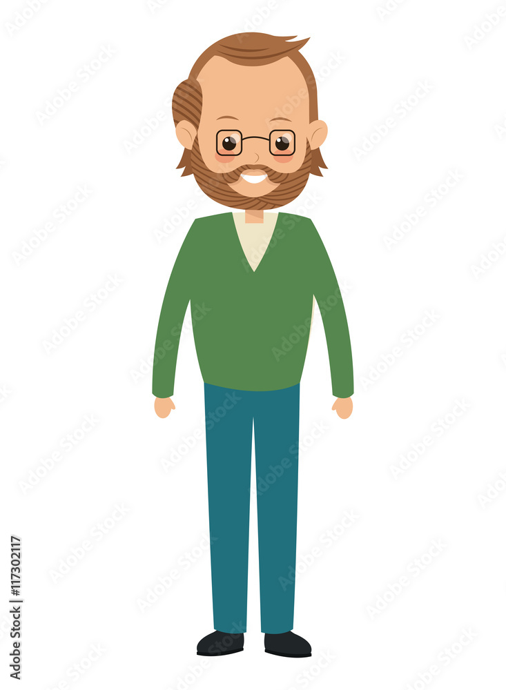flat design single middle age man icon vector illustration flat design single middle age man icon vector illustration