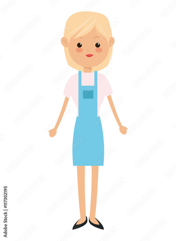 flat design single woman wearing apron icon vector illustration flat design single woman wearing apron icon vector illustration