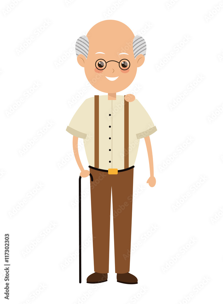 flat design elder man icon vector illustration flat design elder man icon vector illustration