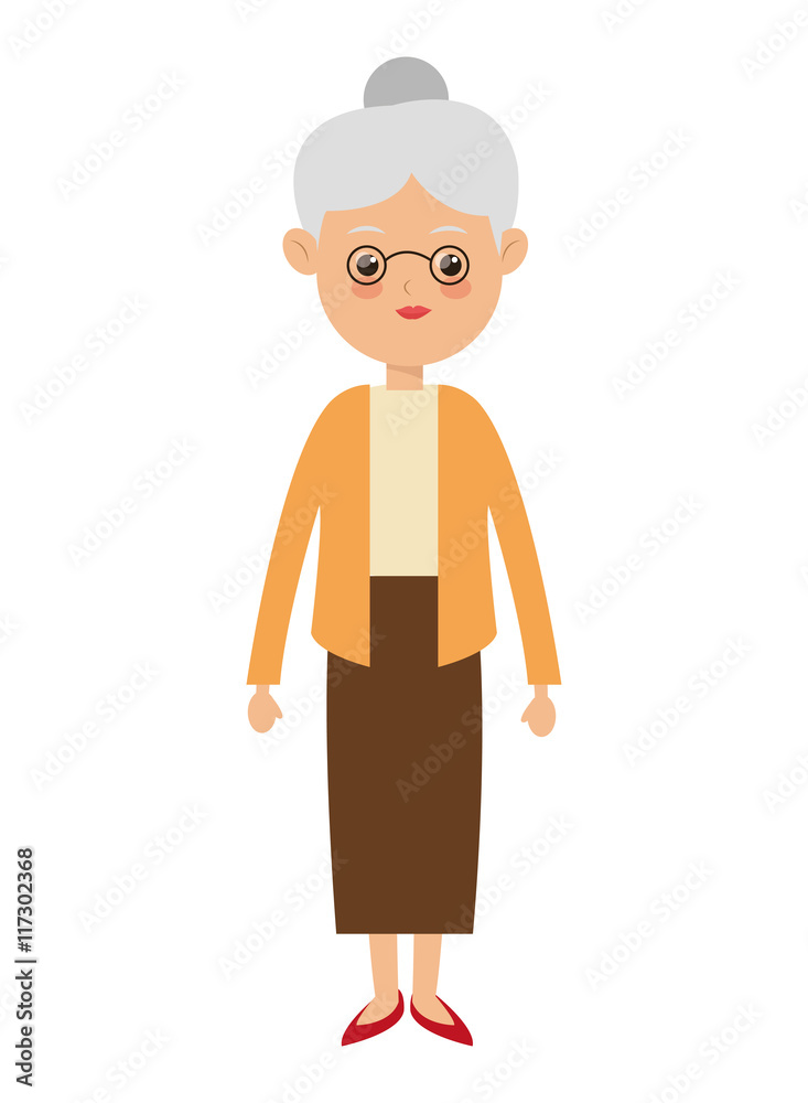 flat design elder woman icon vector illustration flat design elder woman icon vector illustration