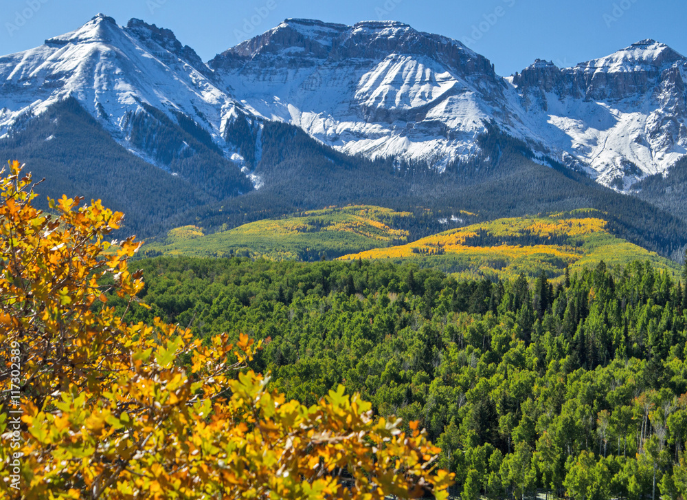 Snow capped mountains in Colorado