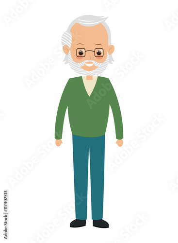 flat design elder man icon vector illustration