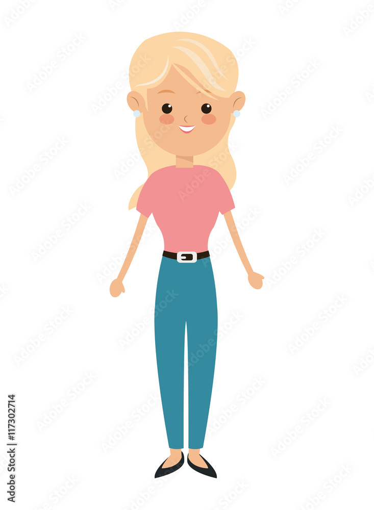 flat design single woman icon vector illustration flat design single woman icon vector illustration