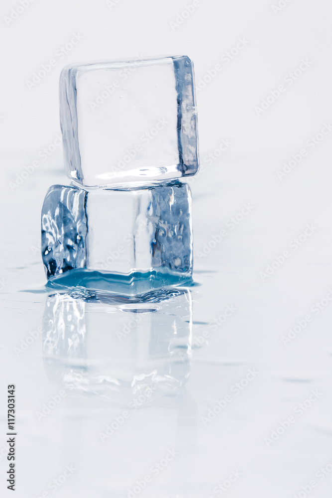 Ice cube on table Ice cube on table
