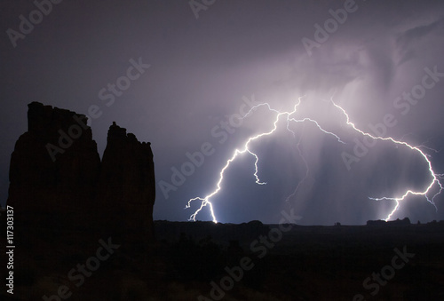 Lightning strike in Arches National Park