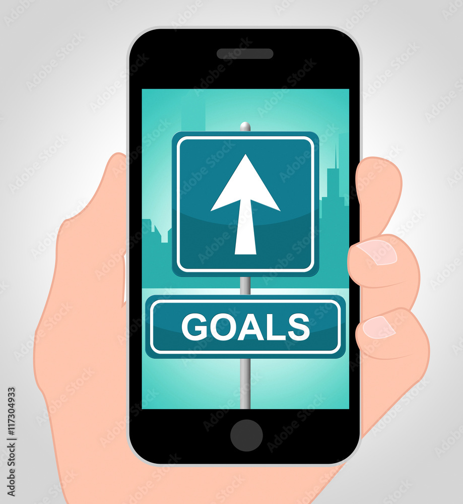 Goals Online Means Mobile Phone And Aim Goals Online Means Mobile Phone And Aim