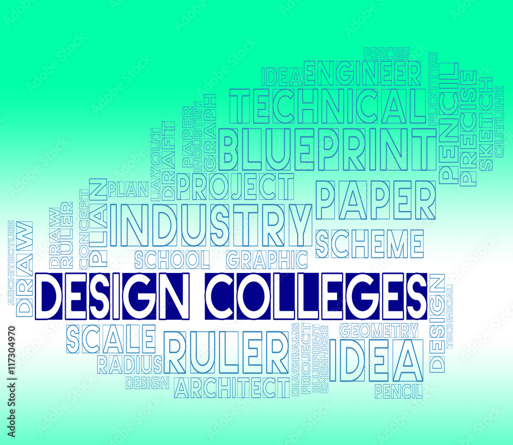 Obraz premium Design Colleges Indicates Visualization Graphic And Concept
