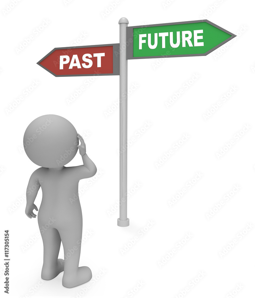 Past Future Sign Indicates Long Ago And Destiny 3d Rendering Past Future Sign Indicates Long Ago And Destiny 3d Rendering