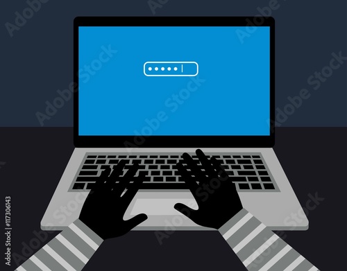 hacking password protection. password hacker hacks into the computer. Hacker secutriy steal your data and system with code internet.