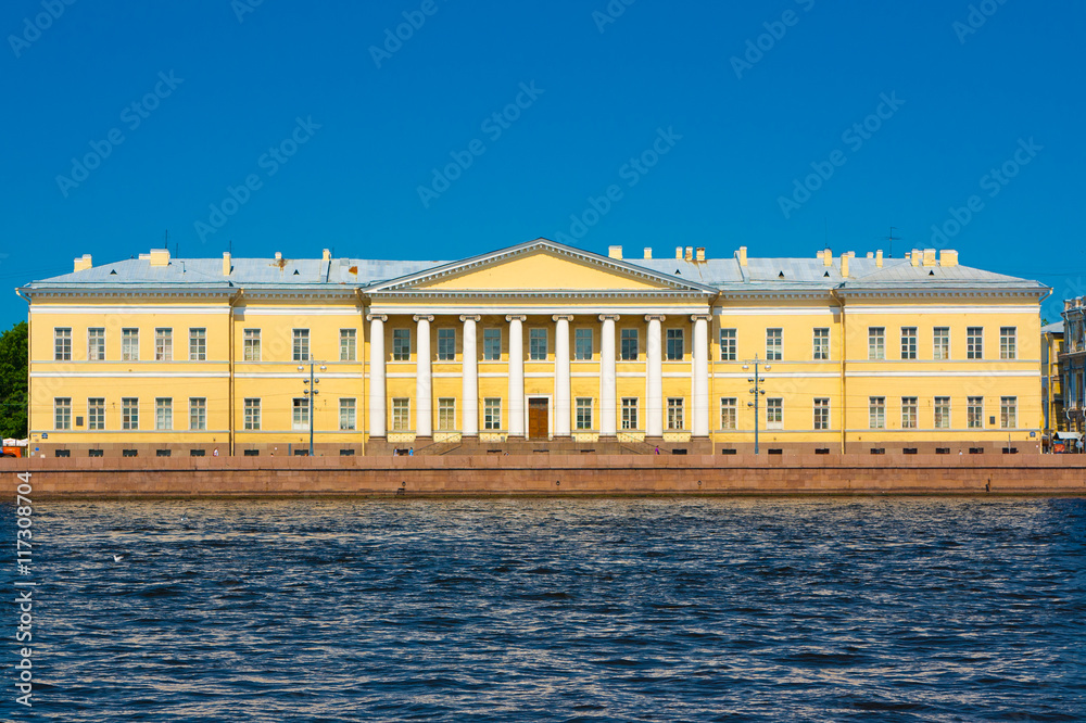 Petersburg Academy of Sciences, the view from English Embankment. St. Petersburg