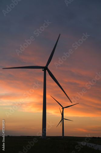 Wind Turbines at Dusk