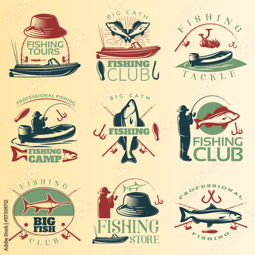 Fishing Colored Emblem Set 