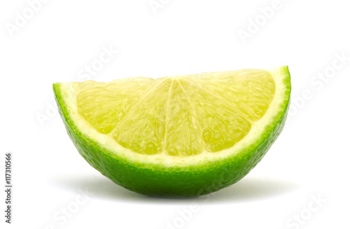 Fresh limes isolated on white