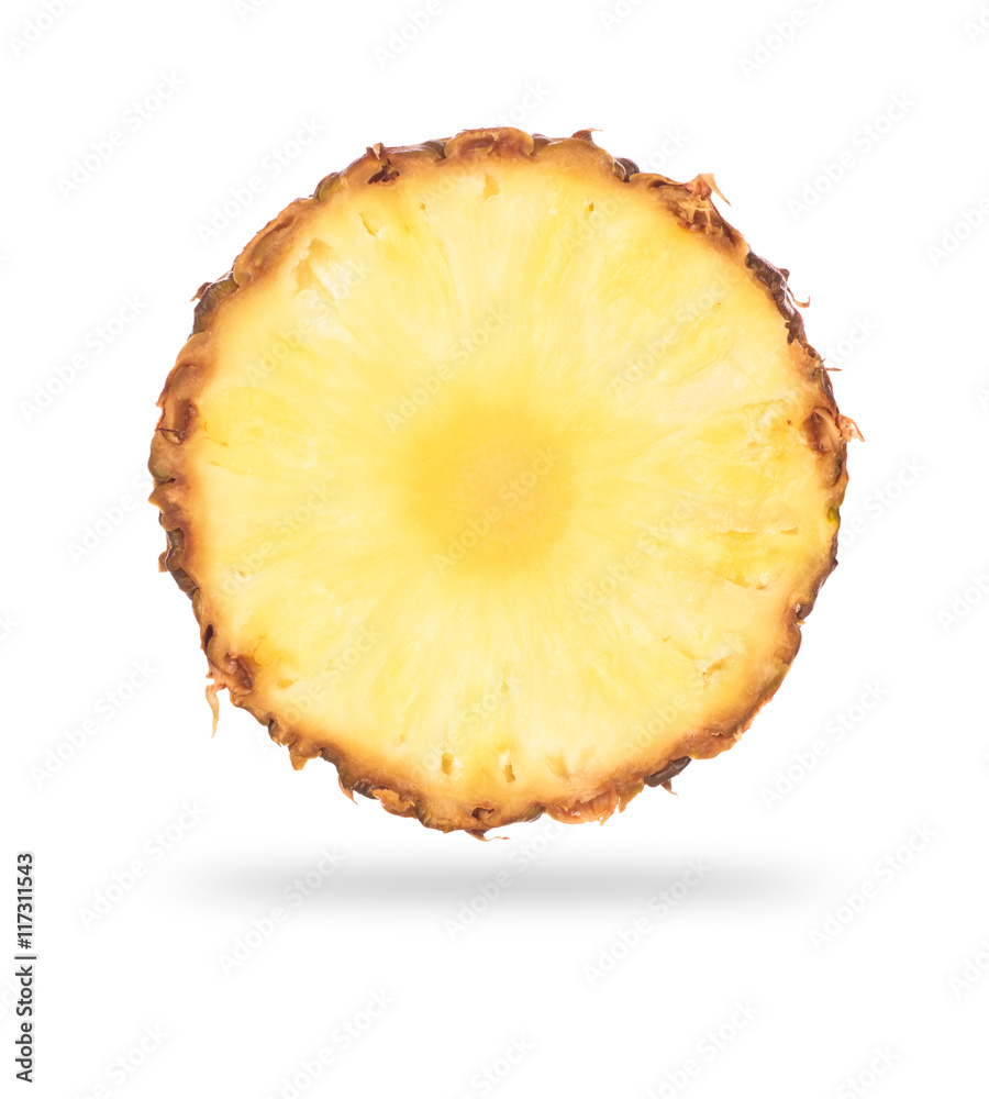 sliced pineapple on a white background sliced pineapple on a white background