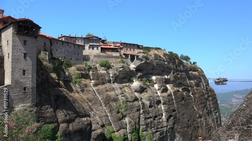 Manual trolley hoist with a cargo at the Monastery of Great Meteoron.