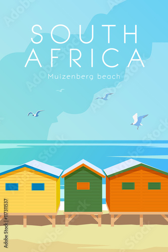 South Africa. Vector poster.